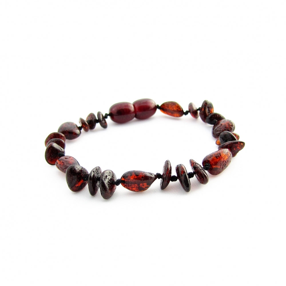 Wild Sun Barnsteen Armband Kind – 16,5 cm - Mix - Cherry