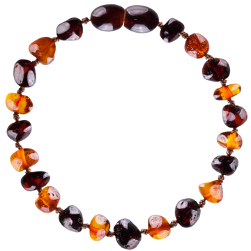 Wild Sun Barnsteen Armband Kind - 16,5 cm - Cognac / Cherry