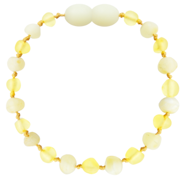 Wild Sun Barnsteen Armband Kind - 16,5 cm - Lemon / Milk