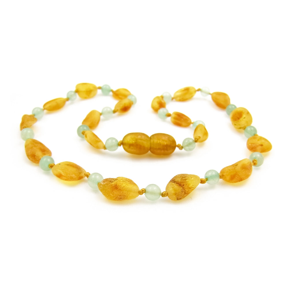 Wild Sun Barnsteen Ketting Kind – 36 cm – Beans - Honey / Aventurijn